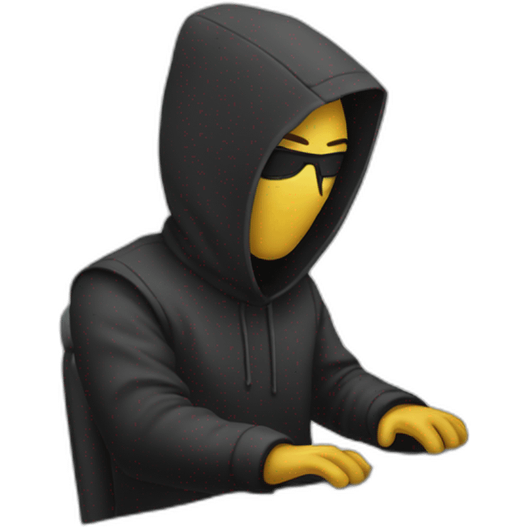 Hacker using computer emoji