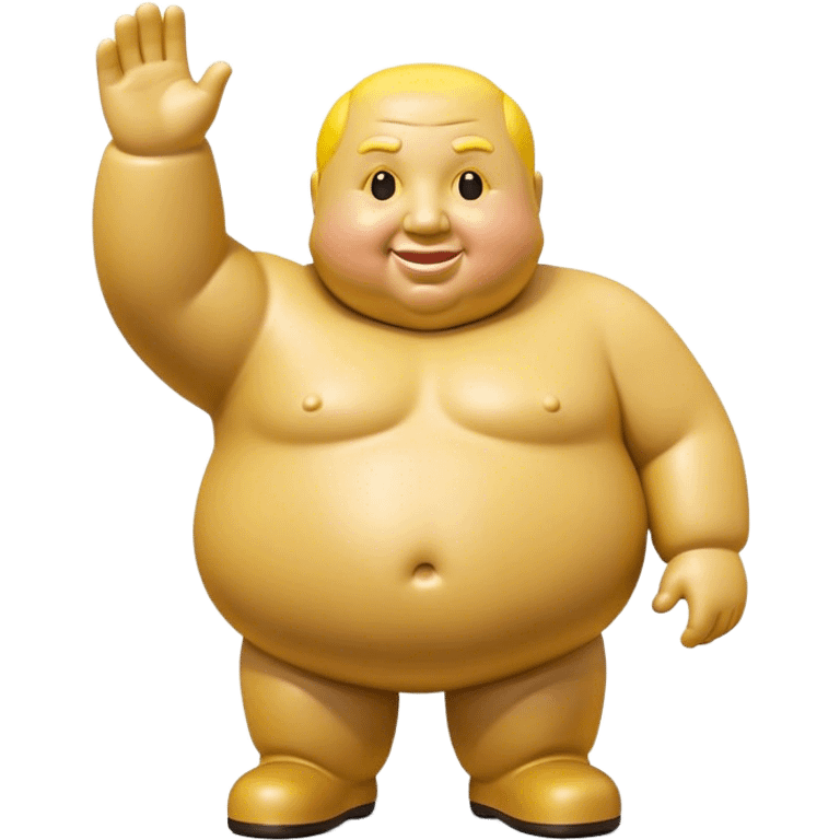 Cinematic Realistic Botero Sculpture Pop Culture Emoji, featuring an exaggerated, whimsical portrayal inspired by the famed sculptor rendered with dynamic textures and vibrant, artistic lighting. emoji