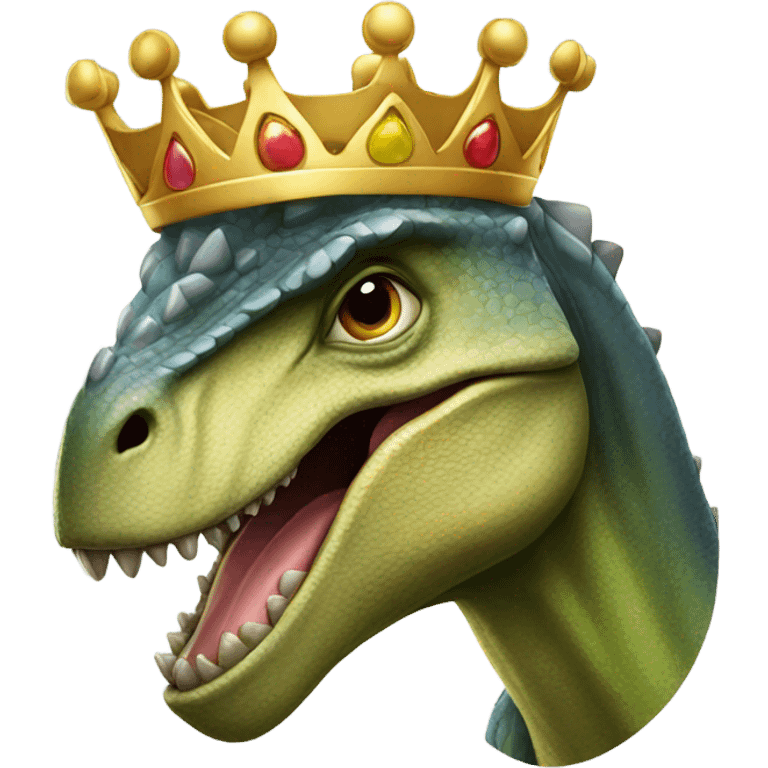 Dinosaur wearing a crown emoji