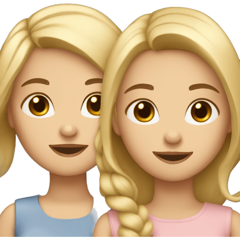 Three girls (one blonde and two brunettes ) They're friends. emoji