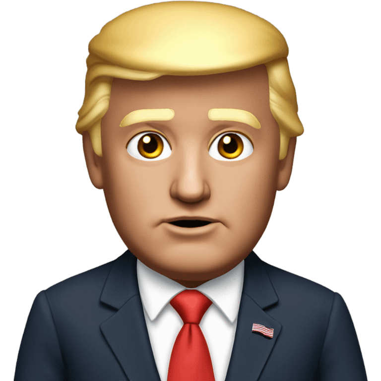 The president "Donald Trump", all the specific facial characteristics are there and he looks exactly like it, extremely photorealistic, very well made emoji