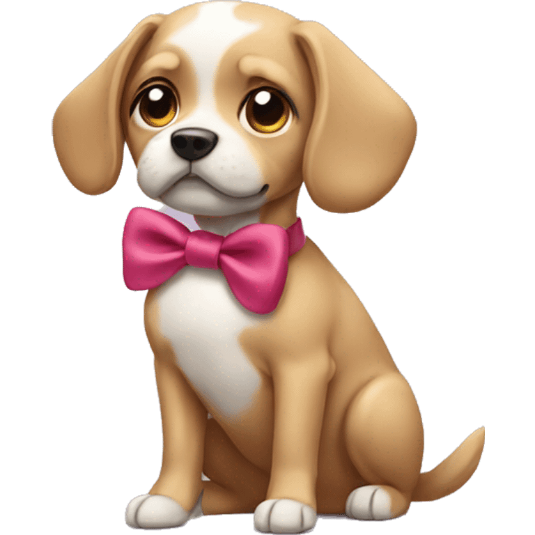 dog wearing a bow emoji