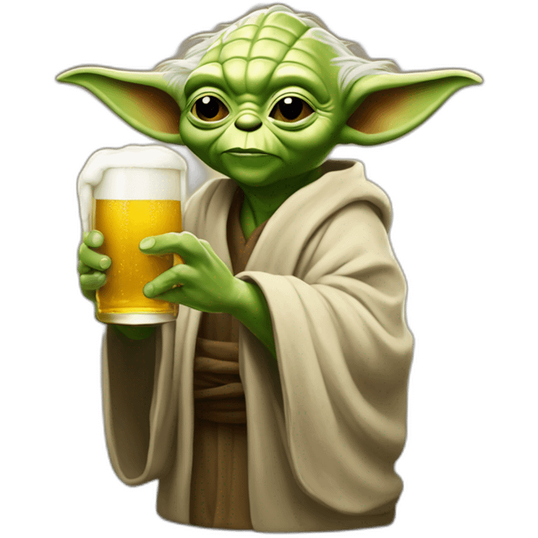 Yoda buvant une biere emoji