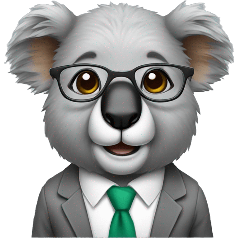 accountant koala, just the face with glasses emoji