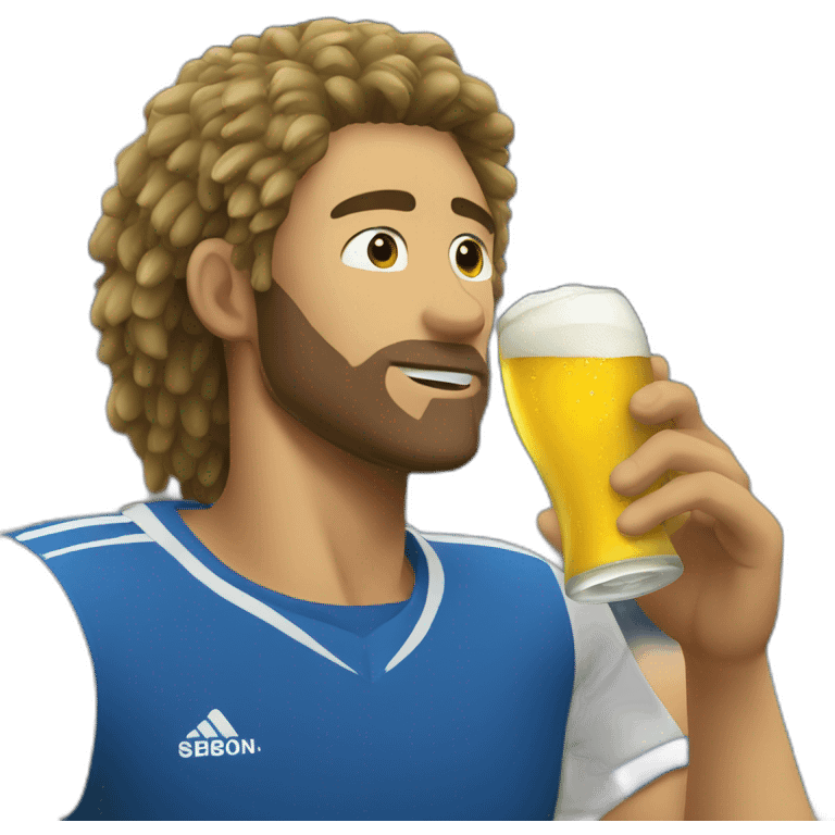 Volley player drinking beer emoji