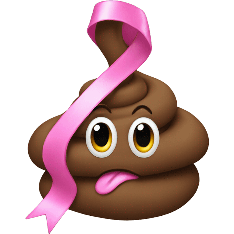 Poop with a pink ribbon  emoji