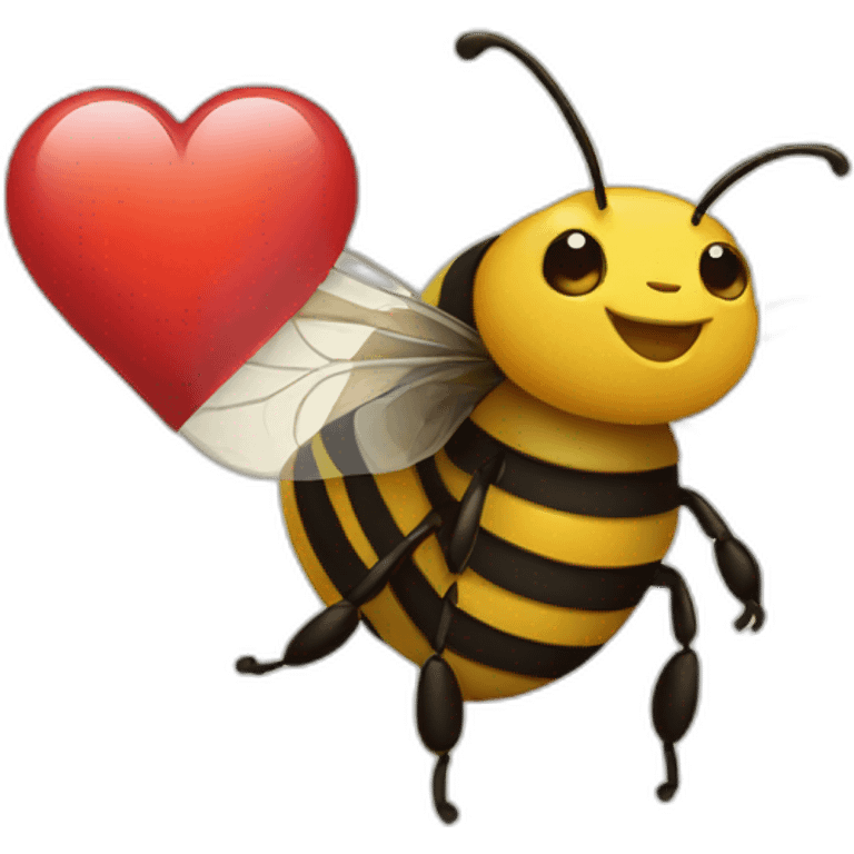 Bee with a read heart emoji