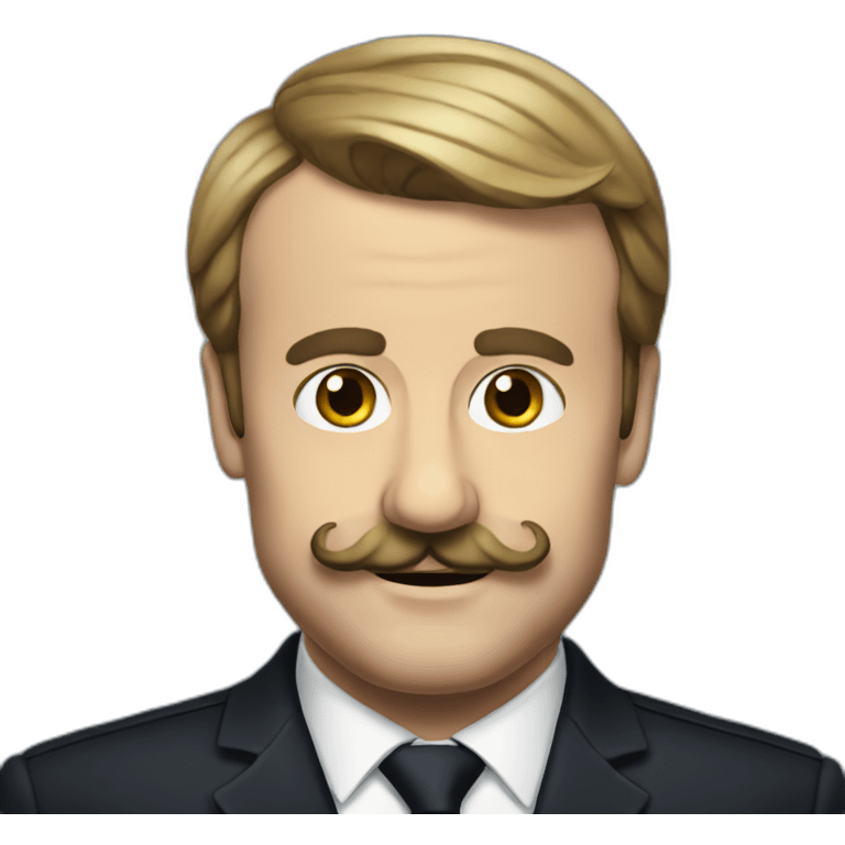 Macron with moustache emoji