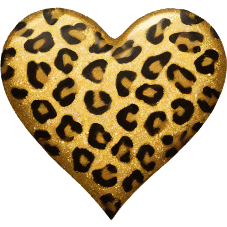 cheetah print glitter heart  emoji