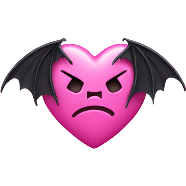 Pink heart with bats emoji