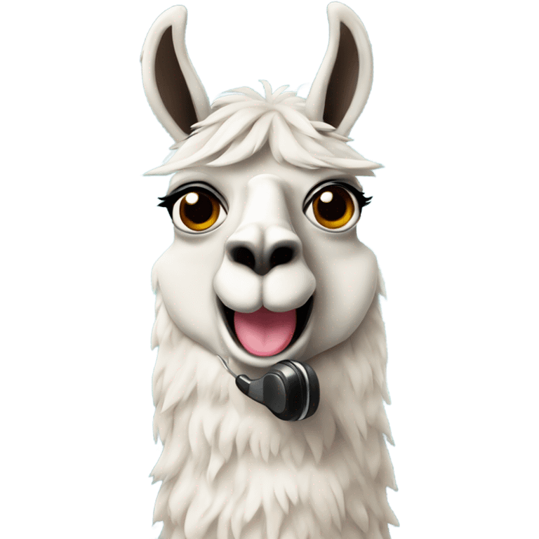 llama with telephone emoji