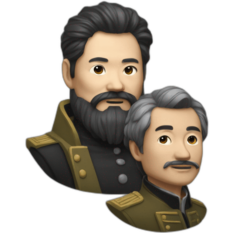 lihongzhi and karlmarx Hook-and-shoulder emoji