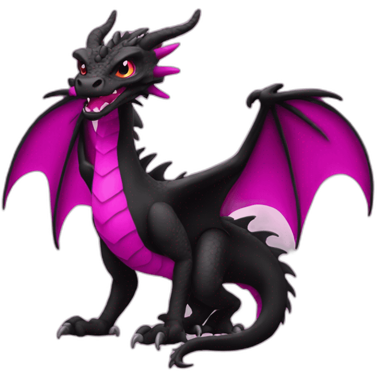 black and magenta dragon emoji