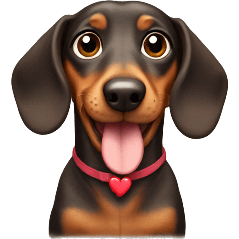 dachshund with heart emoji