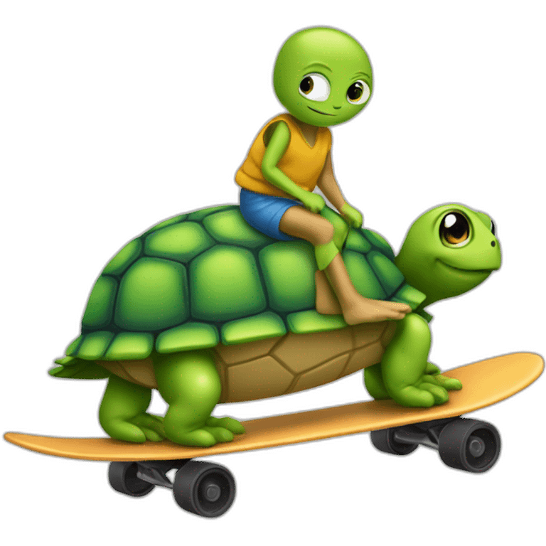 Turte riding a scateboard emoji