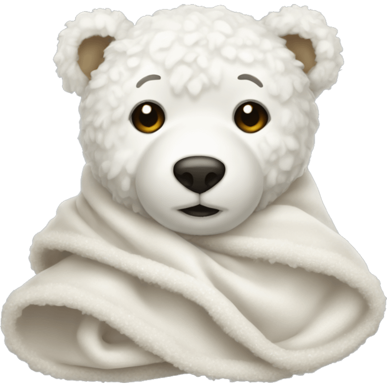 blanketed white teddy emoji