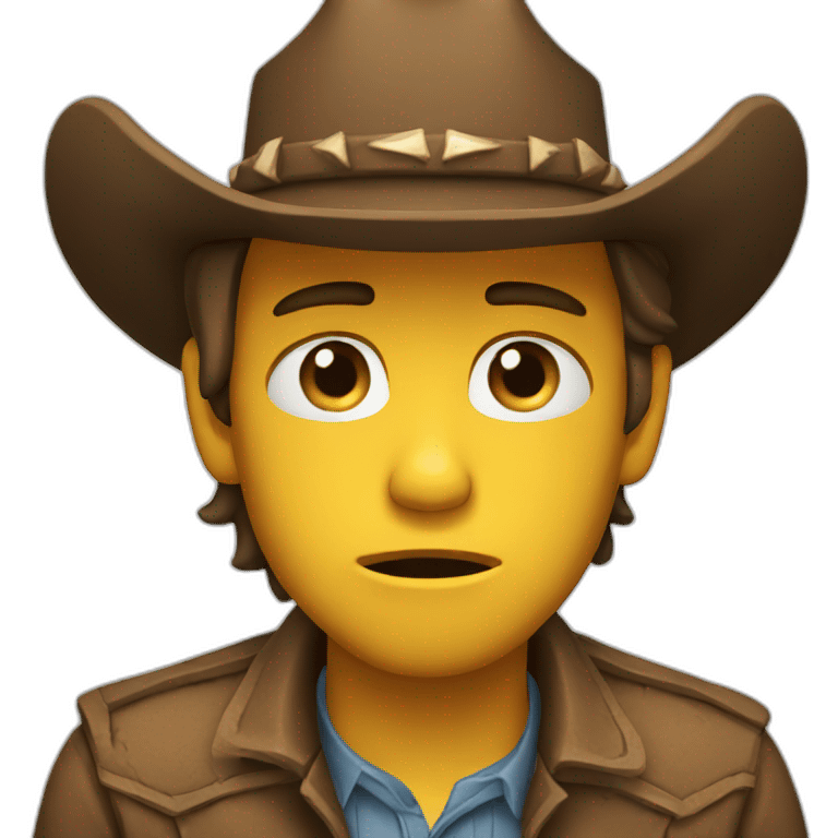 Crying cowboy emoji