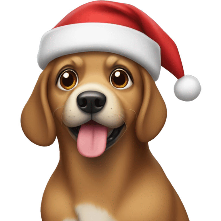 dog wearing a santa hat emoji