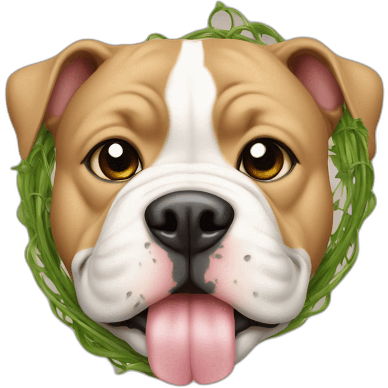 American bully a Dog breed holding a vine glass emoji