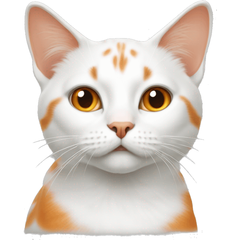 realistic cat white and orange emoji