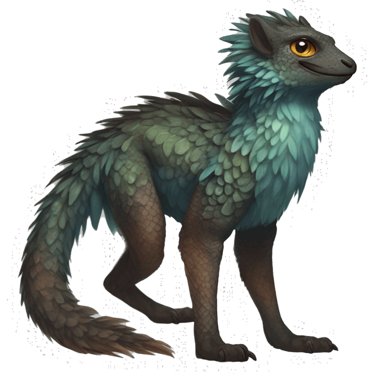  Scaly Cute Edgy Realistic Rare Fantasy Fluffy Slim Vernid-Trico-Melprin-species by LiLaiRa, by Falvie, full body emoji