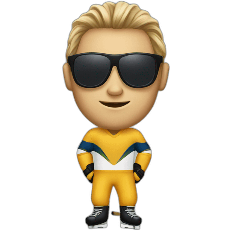 hockey player wearing sunglasses emoji