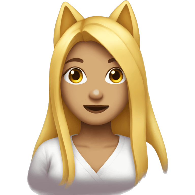 Girl called Akita neru with long yellow hair emoji