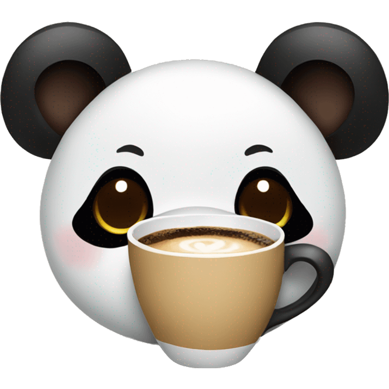 panda drinks coffee emoji