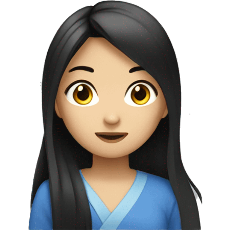 asian girl with black llong hair coding  emoji