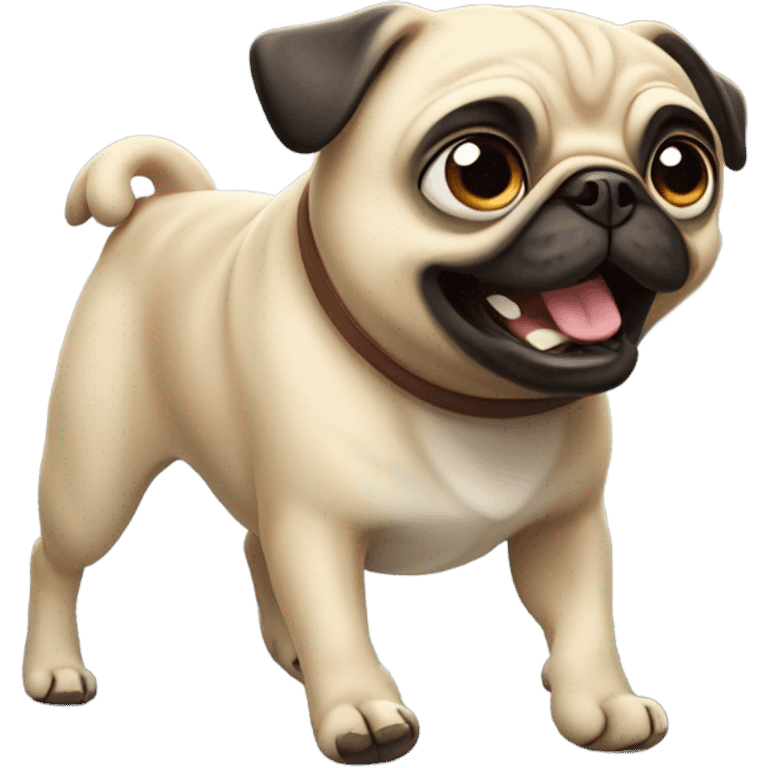 Pug running away emoji