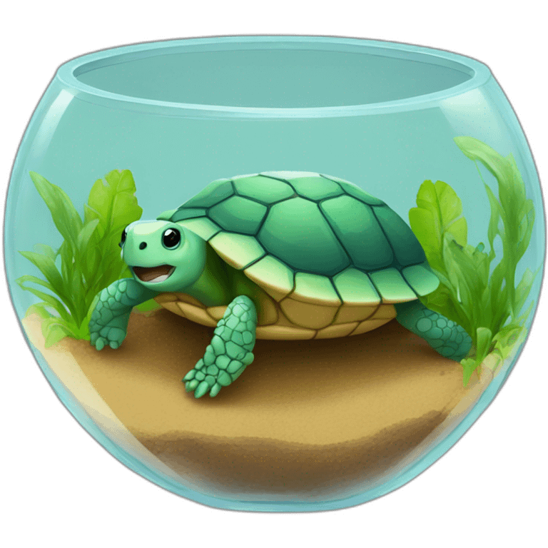 Tortue dans terrarium emoji