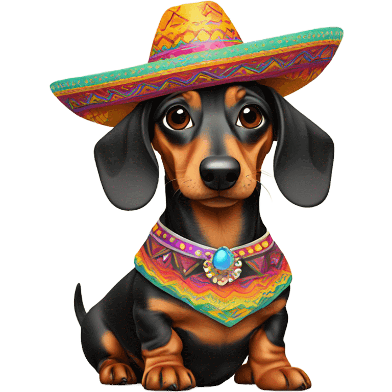 Dachshund sombrero emoji