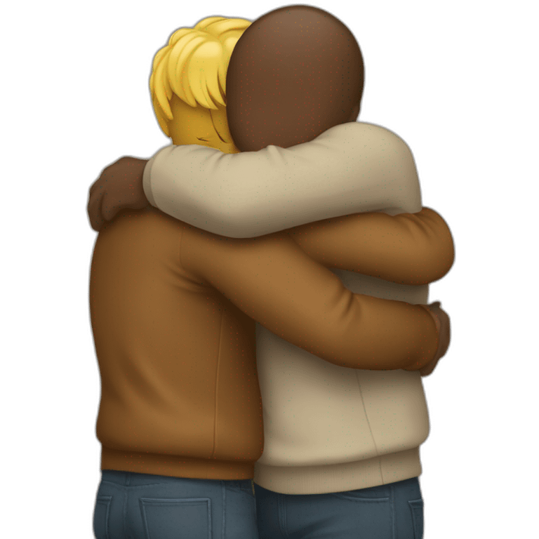 two guys hugging emoji