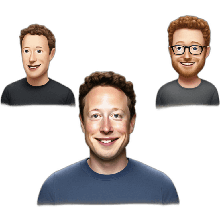 Elon musk Mark Zuckerberg and Joe Rogen emoji