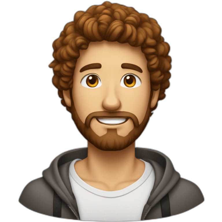 Étudiant cheveux brun avec une barbe rousse emoji