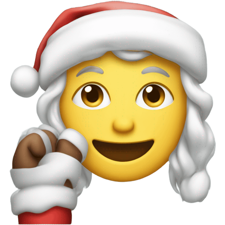 Santa wishing Cassy Merry Christmas sign  emoji