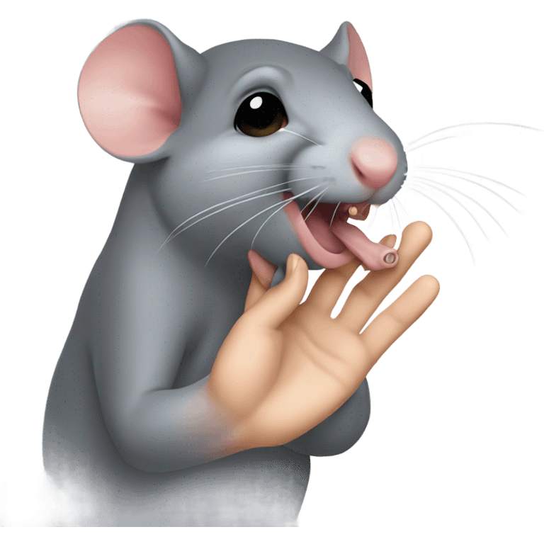 Rat licking human hand emoji