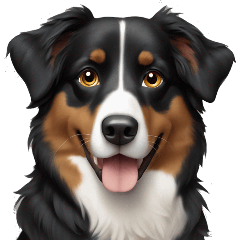 Black and tan Australian shepherd dog mostly black emoji