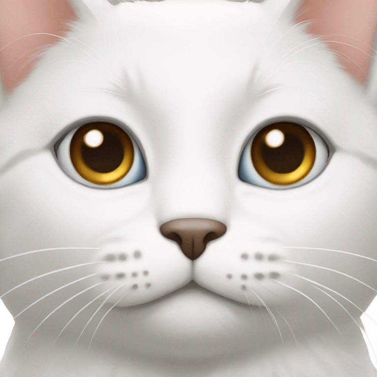 White cat with brown eyes  emoji