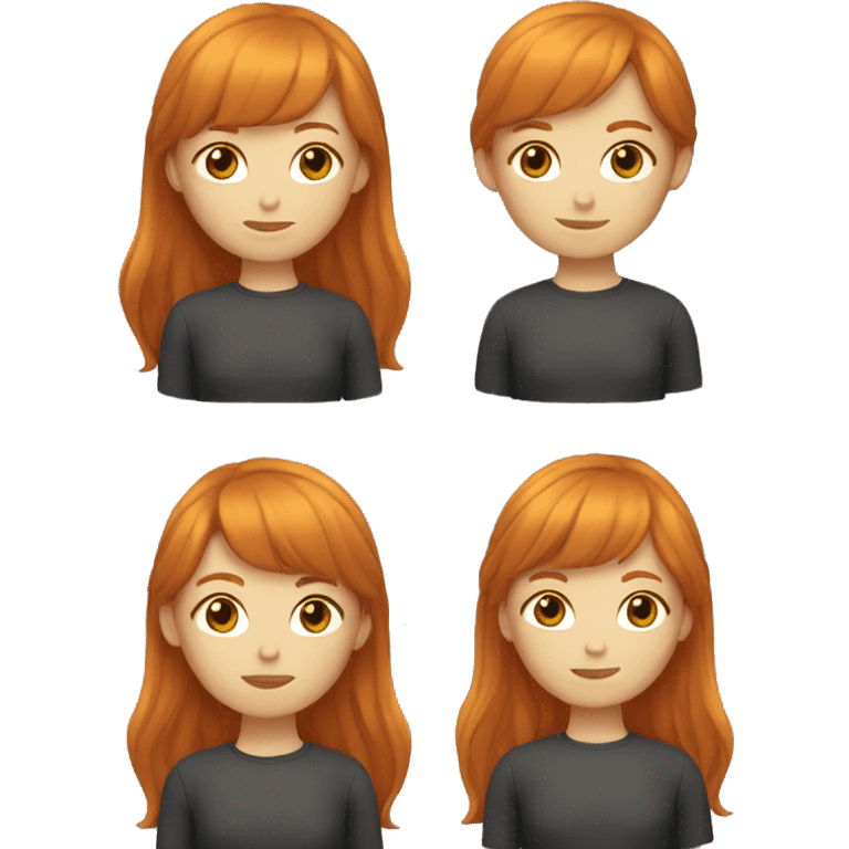 Ginger girl with bangs emoji