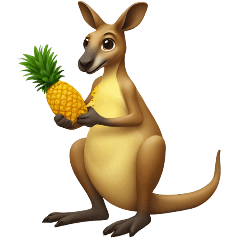 Kangaroo eating a pineapple  emoji