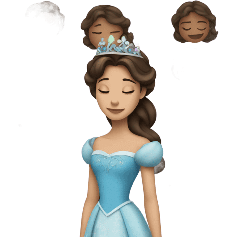 Sleeping brunette beauty princess Disney emoji