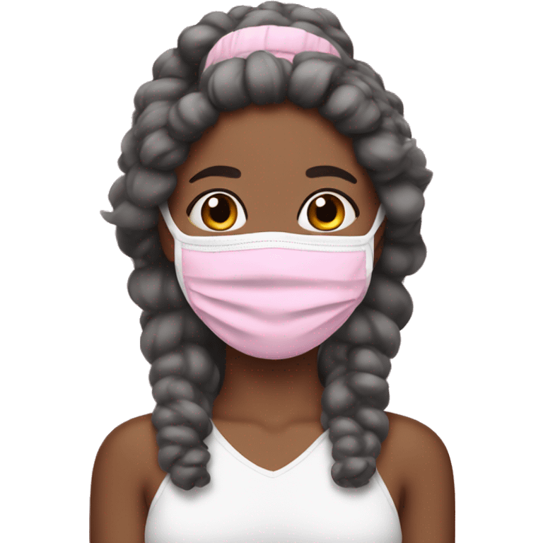 woman with a pink hydrating facemask and fluffy headband emoji