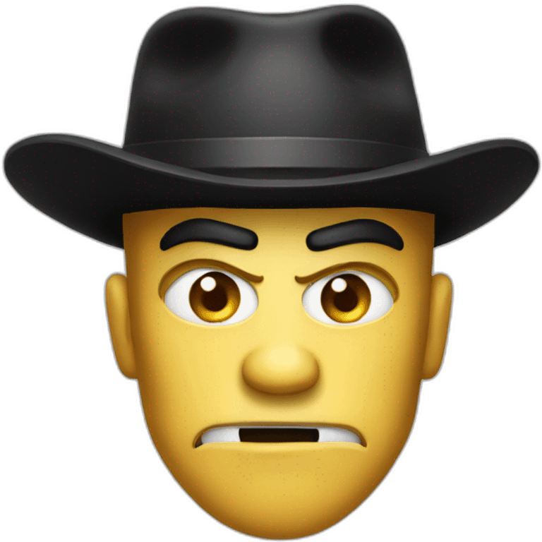 black hat angry emoji