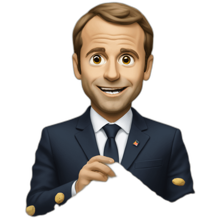 macron-eating-dirt emoji