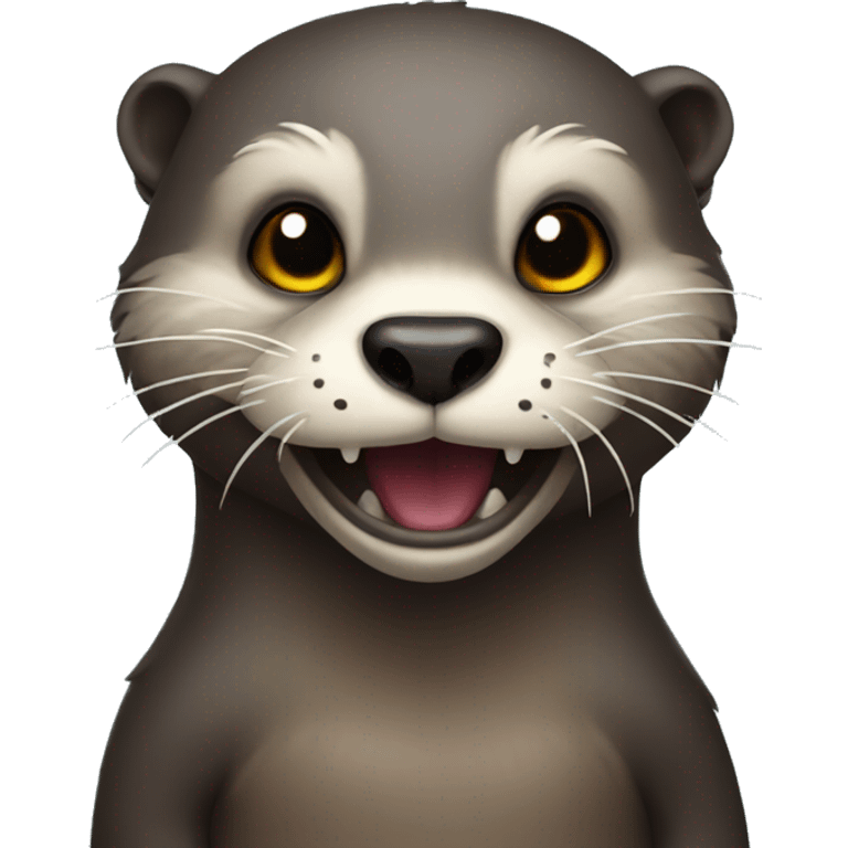 Evil otter with mustache  emoji