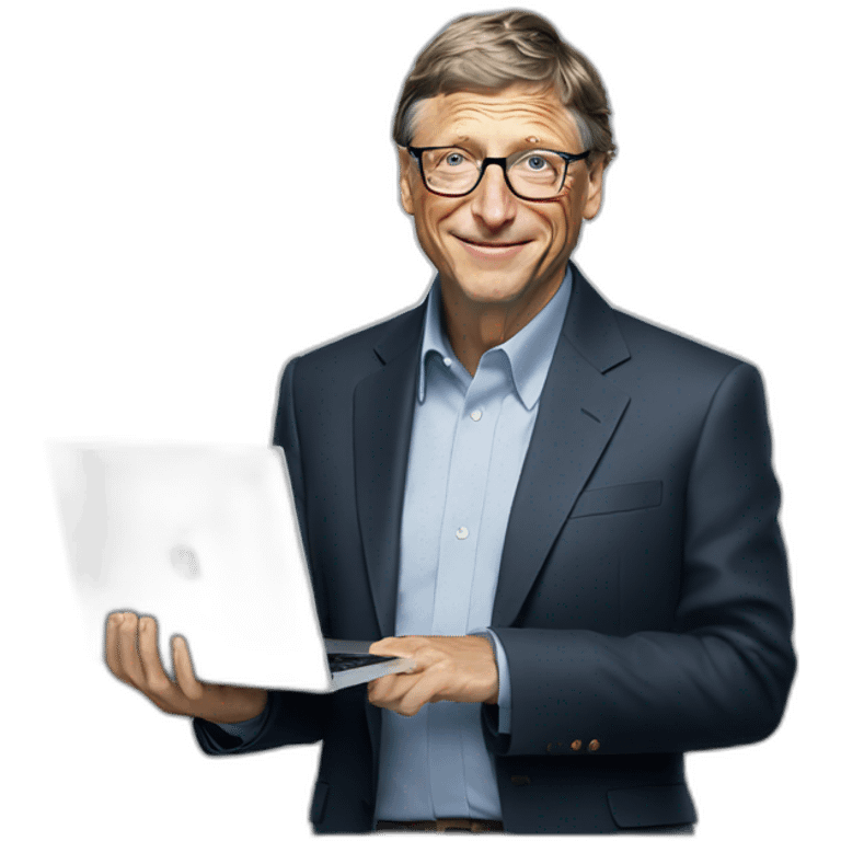 Bill gates holding laptop emoji