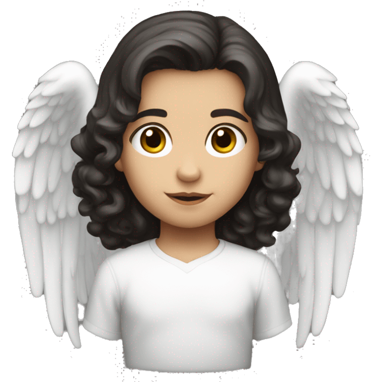 caucasian dark hair small kid angel  emoji