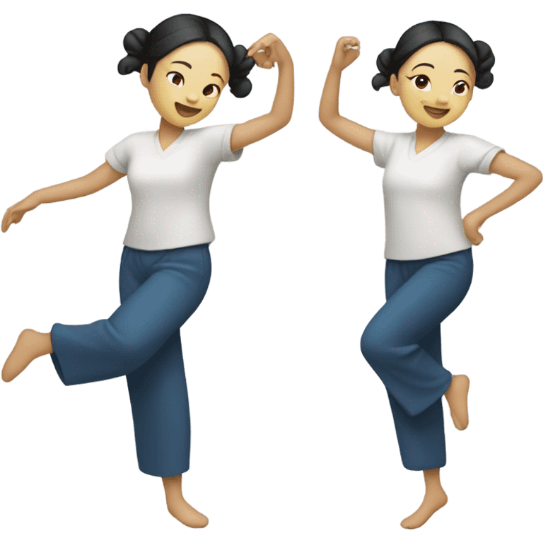 A Chinese girl dancing emoji