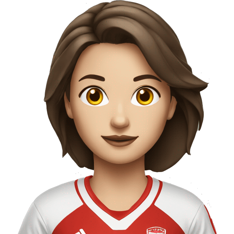 BRUNETTE woman SOCCER RED emoji